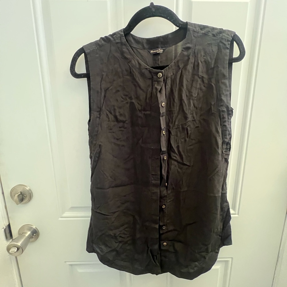 Massimo Dutti Black Sleeveless Blouse